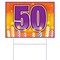 Beistle 11½in. x 15½in. Plastic 50th Birthday Yard Sign - 6 Pack